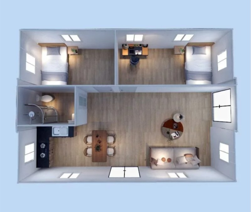 40ft container home Two Bedrooms Layout.jpg